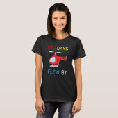 100 Days Flew By 100 Days Of School helicopter 2 T-shirt (Voorkant volledig)