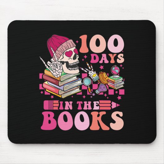 100 Days In The Books Reading Teacher Skeleton Val Muismat (Voorkant)