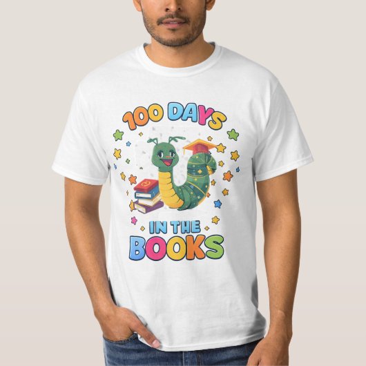 100 Days In The Books T-Shirt (Voorkant)