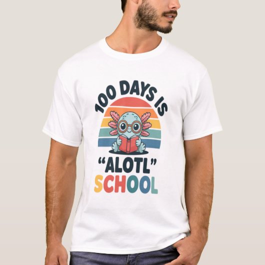 100 Days Is Alotl School Cute Axolotl Teacher Stud T-shirt (Voorkant)