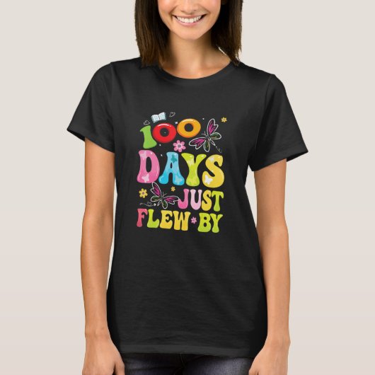 100 Days Just Flew By Butterfly 100th Day of Schoo T-shirt (Voorkant)
