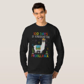 100 Days Kindergarten No Prob Llama Teacher 100th  T-shirt (Voorkant volledig)