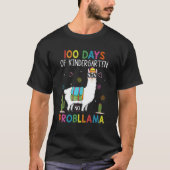 100 Days Kindergarten No Prob Llama Teacher 100th  T-shirt (Voorkant)