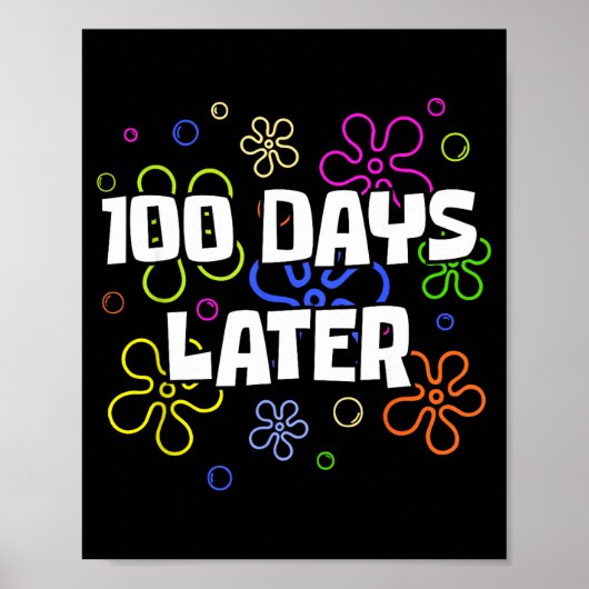 100 Days Later 100th Day Of School Teacher Student Poster (Voorkant)