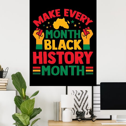 100 Days Learning Black History 2026 Poster  (Thuiskantoor)