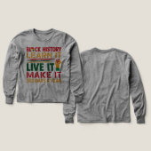 100 Days Learning Black History Afro Education Tee (Voorkant /achterkant)