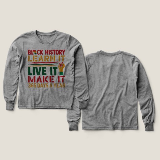 100 Days Learning Black History Afro Education Tee (Voorkant /achterkant)