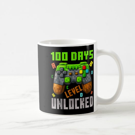 100 Days Level Unlocked Gaming 100 Days Of School  Koffiemok (Rechts)