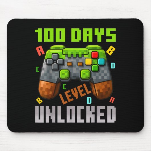 100 Days Level Unlocked Gaming 100 Days Of School Muismat (Voorkant)