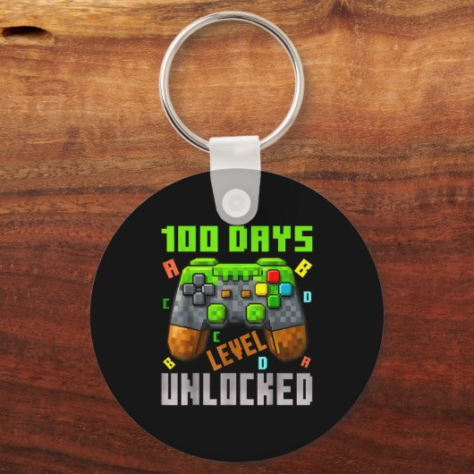 100 Days Level Unlocked Gaming 100 Days Of School  Sleutelhanger (Voorkant)