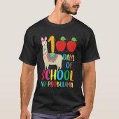 100 Days Llama Alpaca Pun Meme Sarcastic 100th Day T-shirt (Voorkant)