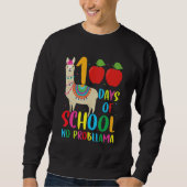100 Days Llama Alpaca Pun Meme Sarcastic 100th Day Trui (Voorkant)