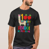 100 Days Llama Alpaca Pun NoprobLlama 100th Day of T-shirt (Voorkant)