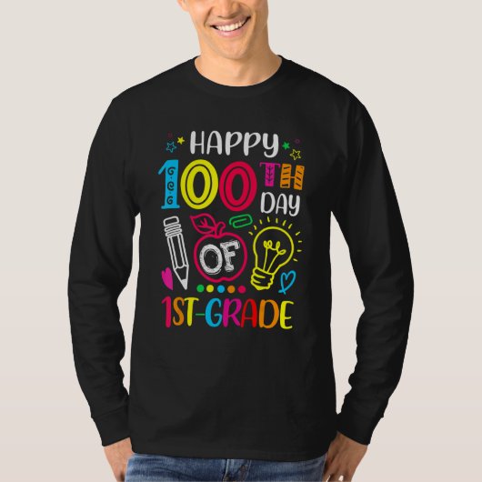 100 days of 1st Grade 100th day of School Teacher  T-shirt (Voorkant)