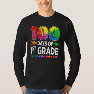 100 Days Of 1st Grade Heart Tie Dye 100th Day Of S T-shirt