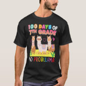 100 Days Of 7th Grade No Probllama 100th Day Schoo T-shirt (Voorkant)