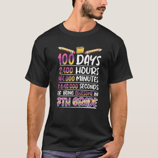 100 Days of being Awesome 7th grade Premium T-shirt (Voorkant)