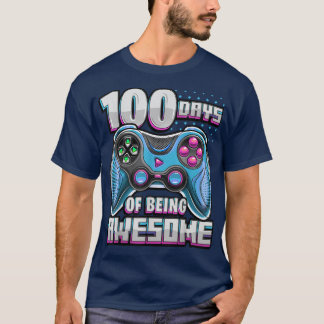 100 Days of Being Awesome Video Game Controller Ga T-shirt