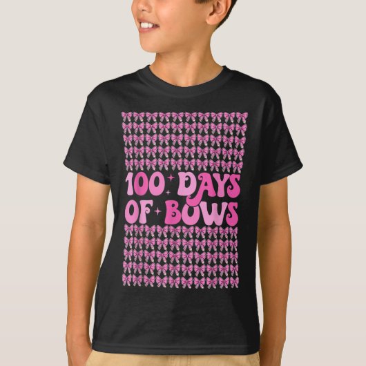 100 Days of Bows Coquette 100ste dag van de school T-shirt (Voorkant)