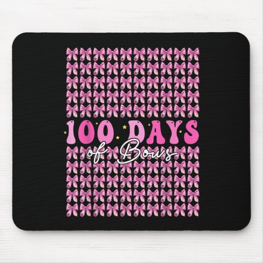 100 Days of Bows Coquette 100ste schooldag Muismat (Voorkant)