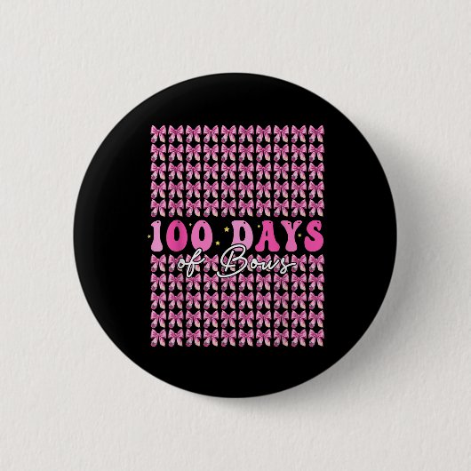 100 Days of Bows Coquette 100ste schooldag Ronde Button 5,7 Cm (Voorkant)