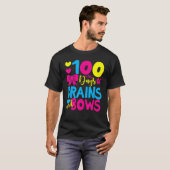 100 Days of Brains And Bows 100 Days Of School Gir T-shirt (Voorkant volledig)