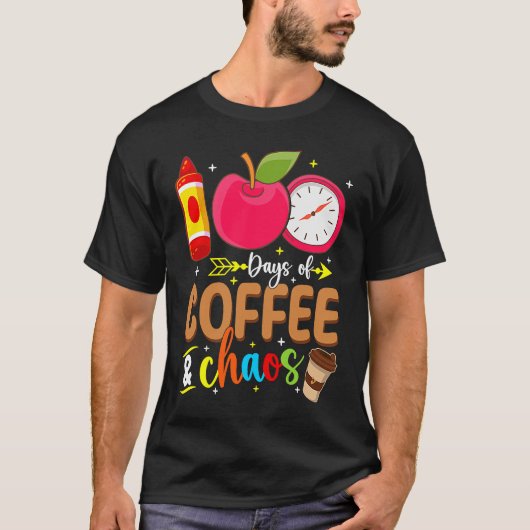 100 Days Of Coffe & Choos Lover 100 Day School Cof T-shirt (Voorkant)