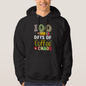 100 Days Of Coffee And Chaos 100th Day Of School F Hoodie (Voorkant)