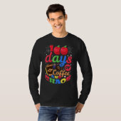 100 Days Of Coffee And Chaos Elementary School Tea T-shirt (Voorkant volledig)