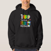 100 Days Of Coffee And Chaos Happy 100th Day Schoo Hoodie (Voorkant)