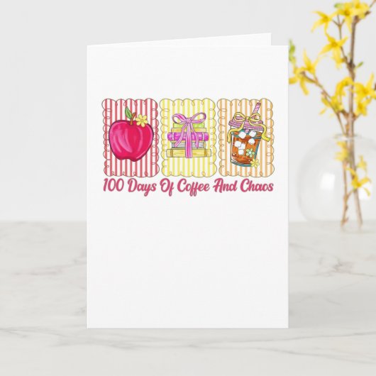 100 Days Of Coffee And Chaos Kaart (Gele Bloem)