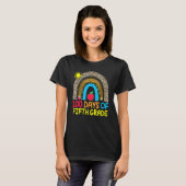 100 Days Of Fifth Grade Leopard Rainbow 100th Day T-shirt (Voorkant volledig)