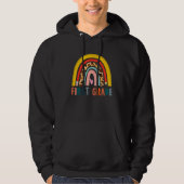 100 Days of First Grade Leopard Rainbow Back to Sc Hoodie (Voorkant)