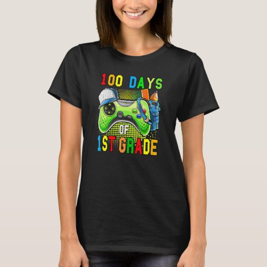 100 Days Of First Grade Level Unlocked 100 Days Of T-shirt (Voorkant)