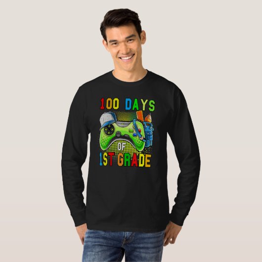 100 Days Of First Grade Level Unlocked 100 Days Of T-shirt (Voorkant volledig)