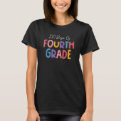 100 Days Of Fourth Grade Happy 100th Day Of School T-shirt (Voorkant)