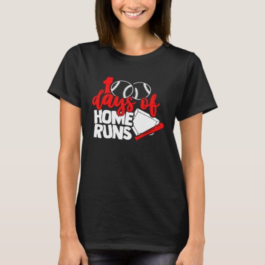 100 days of home runs Baseball  100th day of schoo T-shirt (Voorkant)