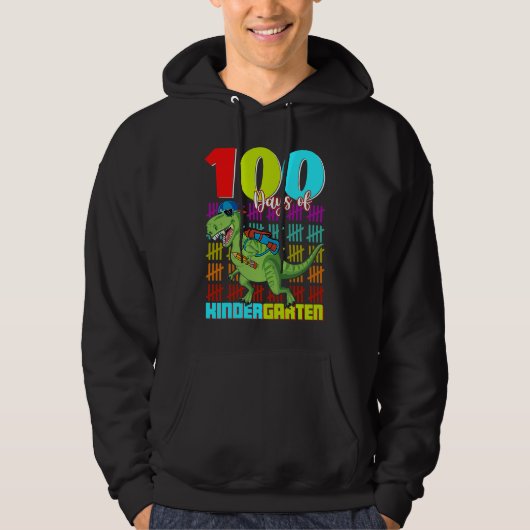 100 Days Of Kindergarten Dinosaur Rex Dinosaur  Bo Hoodie (Voorkant)