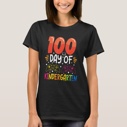 100 Days Of Kindergarten Gamer  100 Days Of School T-shirt (Voorkant)