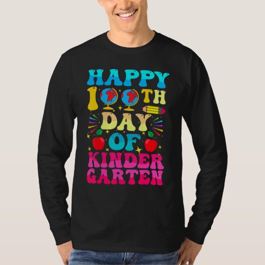 100 Days Of Kindergarten - Happy 100th Day Of Scho T-shirt (Voorkant)