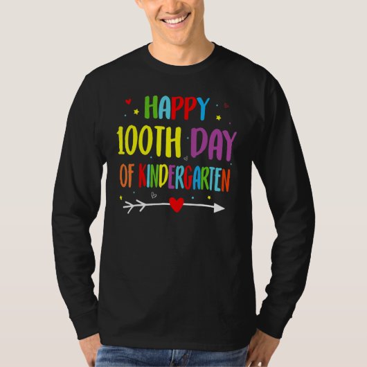100 Days Of Kindergarten - Happy 100th Day Of Scho T-shirt (Voorkant)