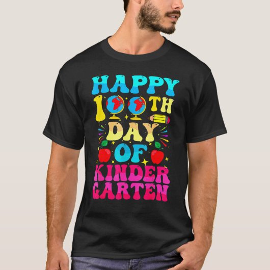 100 Days Of Kindergarten - Happy 100th Day Of Scho T-shirt (Voorkant)