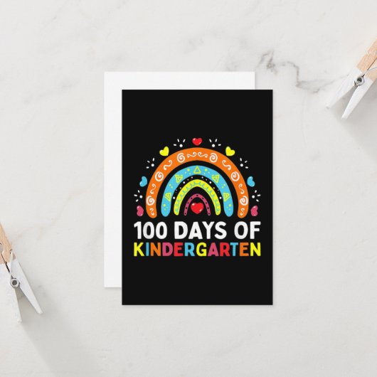 100 Days of Kindergarten Kaart (Voorkant / Achterkant in situ)