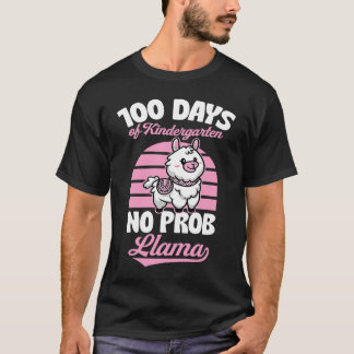 100 Days Of Kindergarten No Prob Llama Cute Animal T-shirt
