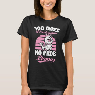100 Days Of Kindergarten No Prob Llama Cute Animal T-shirt