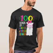 100 Days of Kindergarten No Probllama Llama Teache T-shirt (Voorkant)