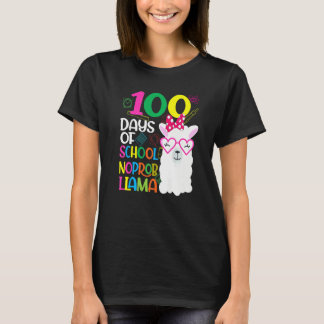 100 Days of Kindergarten No Probllama Llama Teache T-shirt