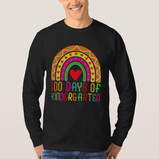 100 Days Of Kindergarten Rainbow Student Teacher T-shirt (Voorkant)