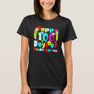 100 Days Of Kindergarten Teacher Student 100 Days  T-shirt