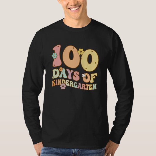 100 Days Of Kindergarten Teacher Student 100th Day T-shirt (Voorkant)